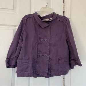 Coldwater Creek Purple Linen Jacket